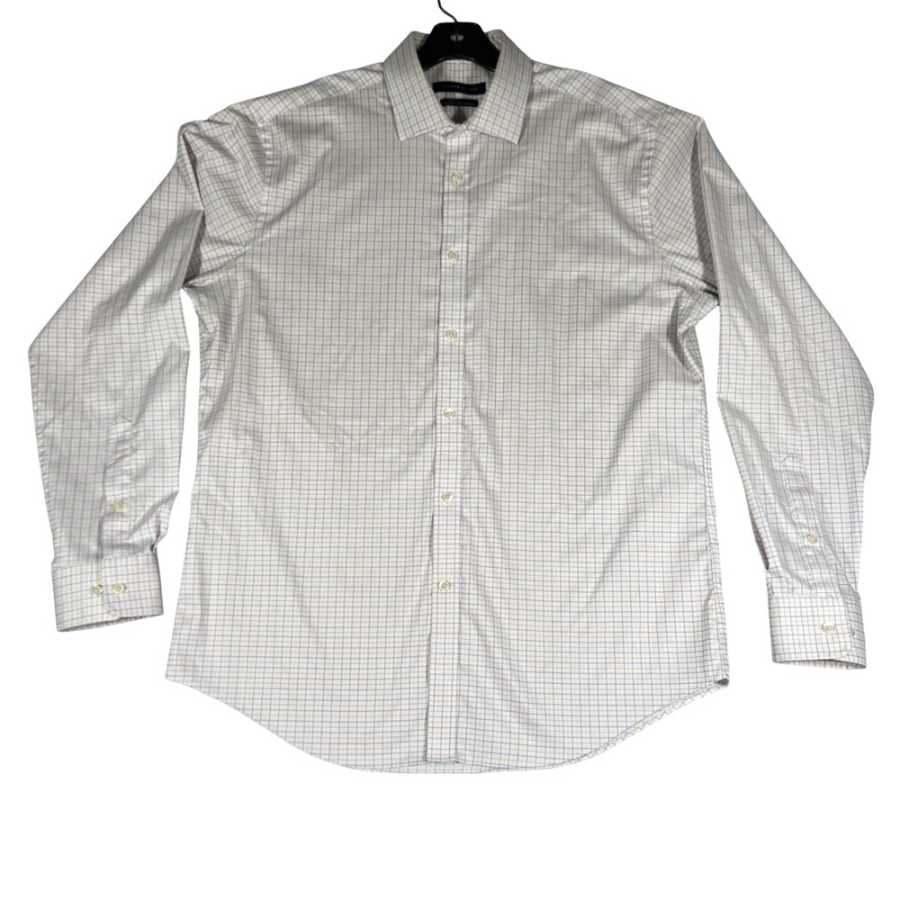 Tommy Hilfiger Mens Athletic Fit THFlex Stretch Dress Shirt 16.5 34/35 L Check